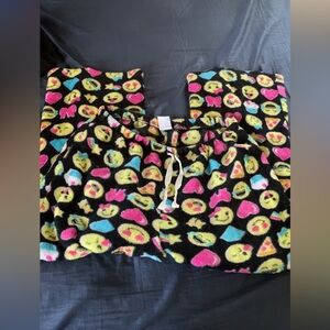 Emoji Print Fleece Pajama Set